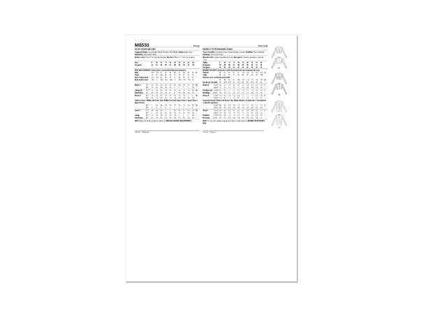 McCall's 8533 - Jakke og bolero.