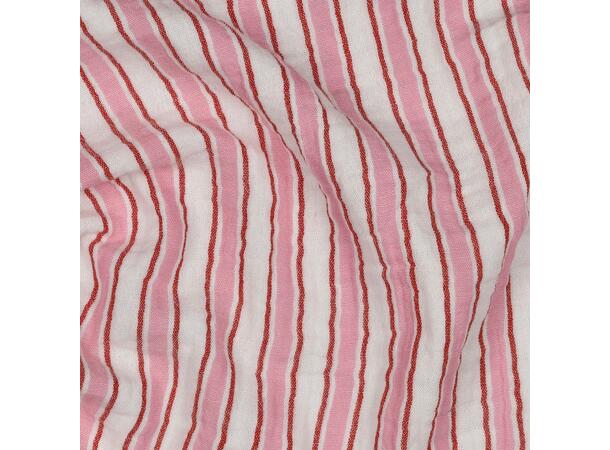 Muslin Striper, rød og rosa 