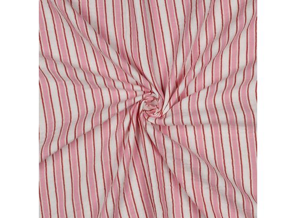 Muslin Striper, rød og rosa 
