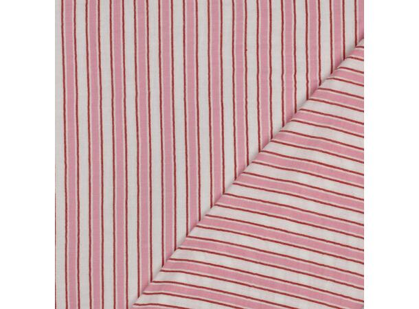 Muslin Striper, rød og rosa 