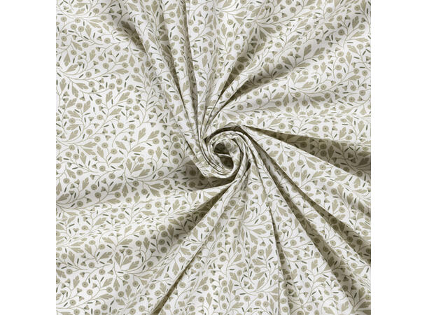 Poplin, blomster Blomster - Off white 