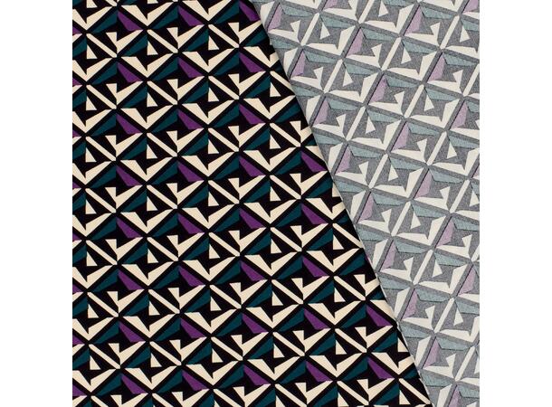 Viskose Poplin Abstrakt Lilla