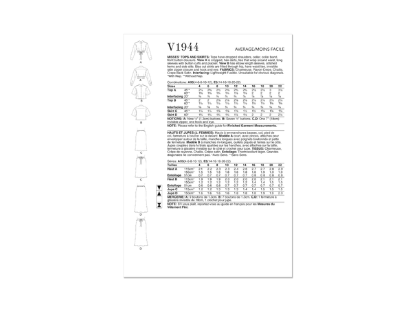 Vogue 1944 - Bluse og skjørt.