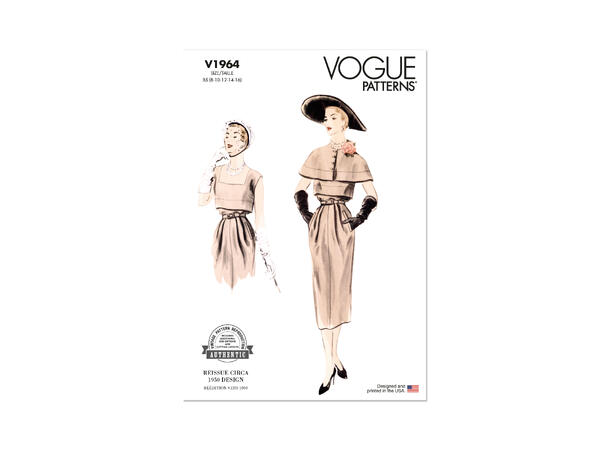 Vogue 1964 - Vintage Kjole, topp og cape
