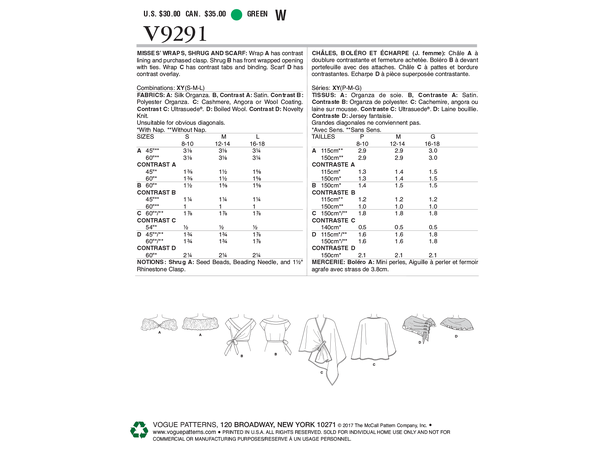 Vogue 9291 - Skuldervaremere.