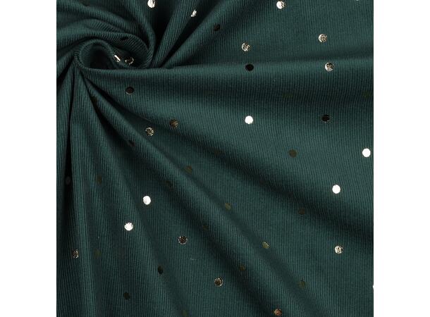 Babycord gold dot Mørk grønn