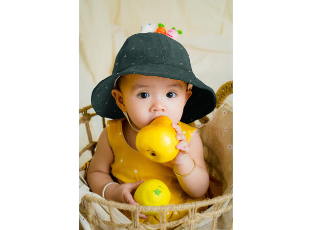 Babycord gold dot Mørk grønn