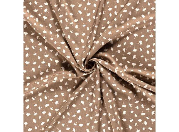 Bambus Poplin Taupe brun, Blomster