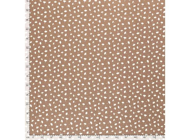 Bambus Poplin Taupe brun, Blomster