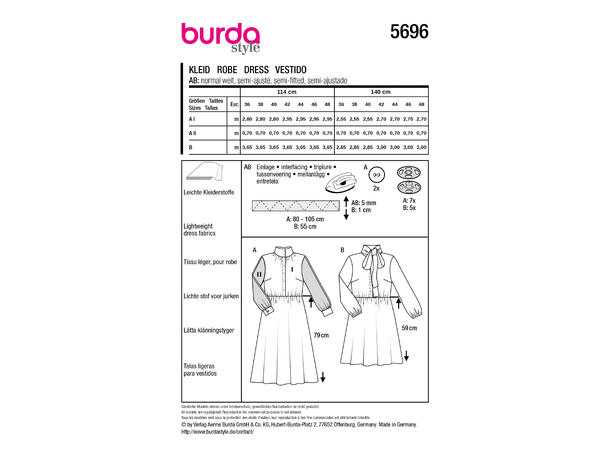Burda 5719 - Kjole.
