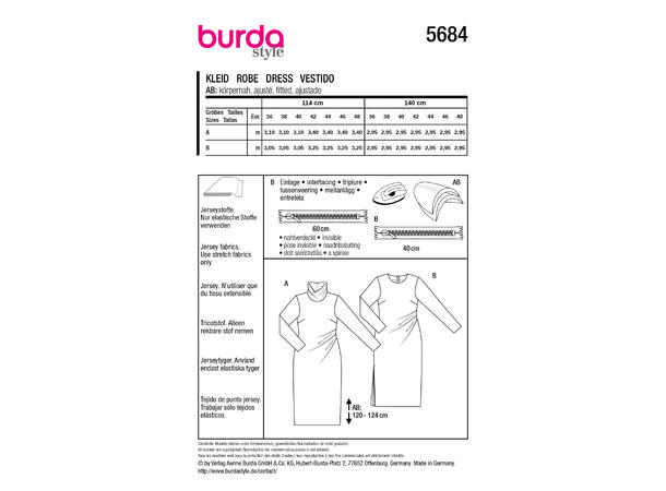 Burda 5736 - Kjole.