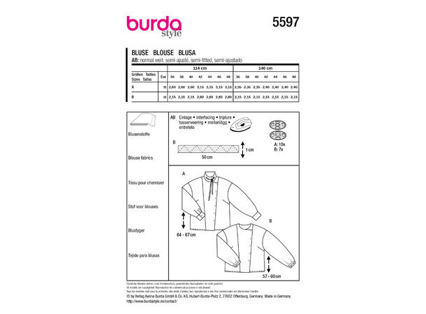 Burda 5771 - Bluse.