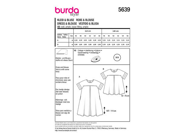 Burda 6077, Kjole og bluse