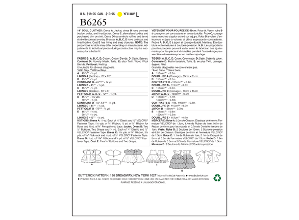 Butterick 6265- Retro dukkeklær