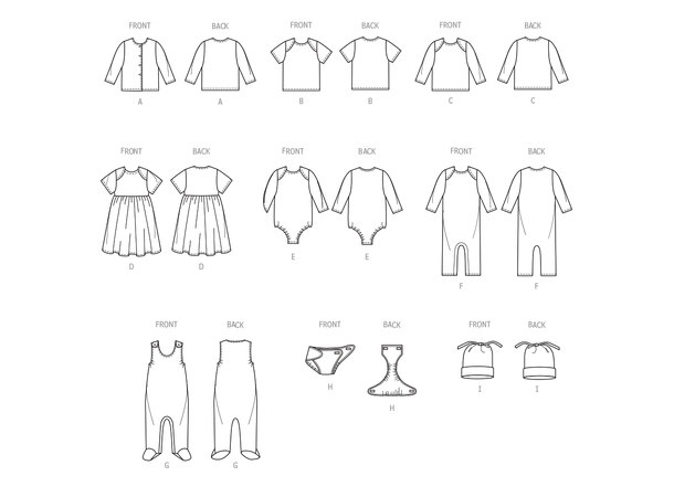 Butterick 6970- klespakke til baby