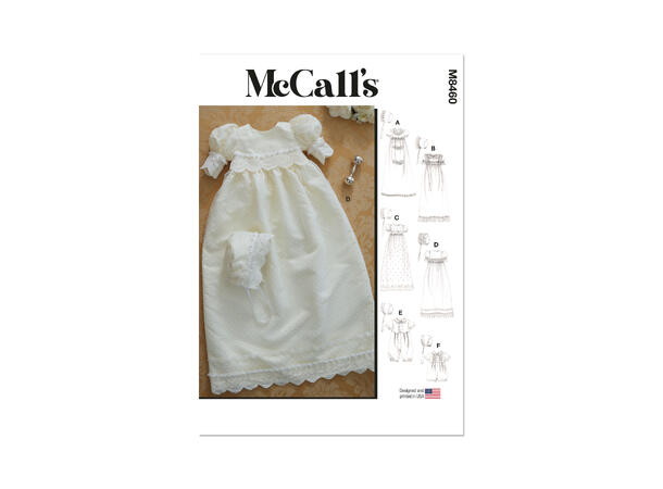 McCall's 8460 - Dåpskjole, dåpsromper og kyser.