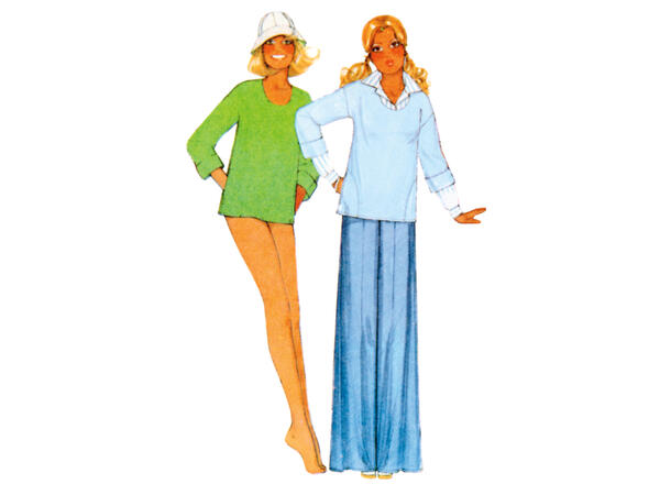 McCall's 8493 - Vintage topper, skjørt, bukse og shorts.