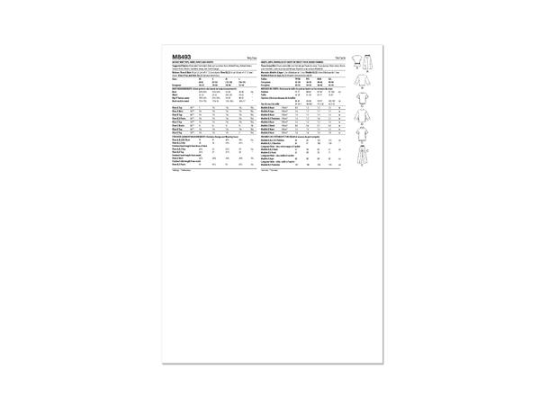 McCall's 8493 - Vintage topper, skjørt, bukse og shorts.