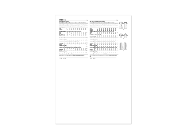 McCall's 8515 - Kjole, skjorte og bukse.