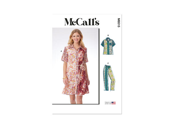 McCall's 8515 - Kjole, skjorte og bukse.