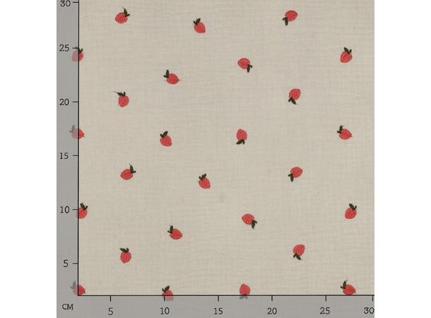 Muslin med broderi Brodert fersken 