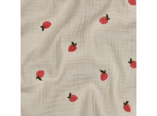 Muslin med broderi Brodert fersken 
