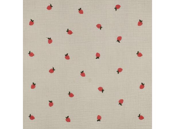 Muslin med broderi Brodert fersken 