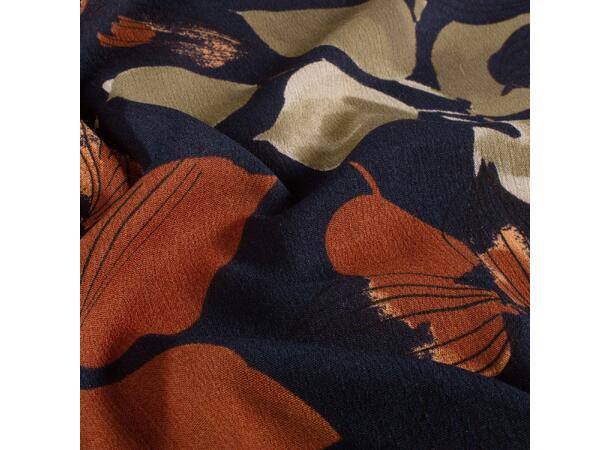 Viskose Borken Crepe Blader, marine