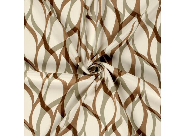 Viskose Poplin Abstract Off White bølger