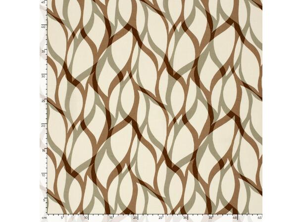 Viskose Poplin Abstract Off White bølger