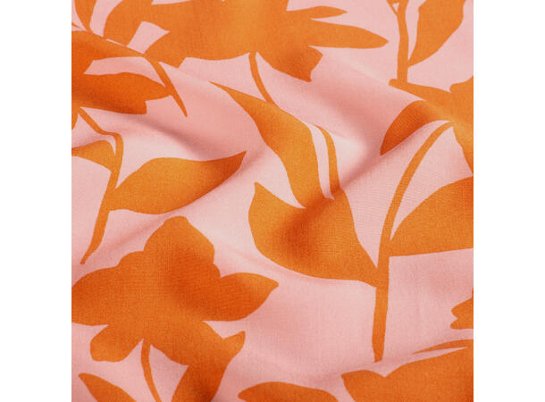 Viskose Poplin Printed flowers, orange
