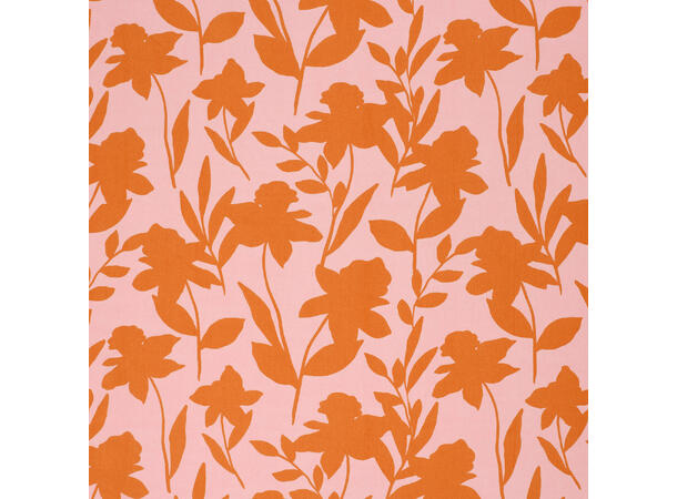 Viskose Poplin Printed flowers, orange