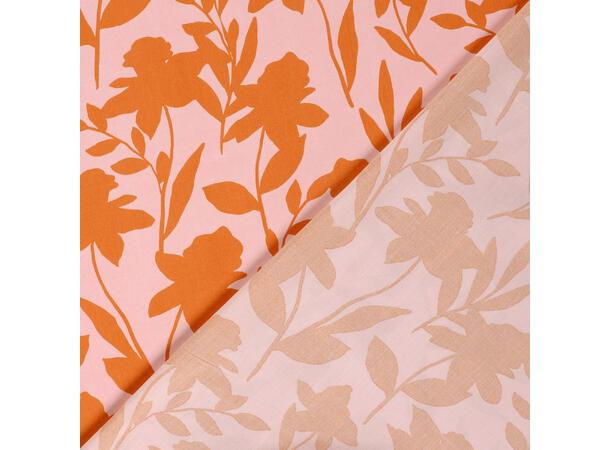 Viskose Poplin Printed flowers, orange