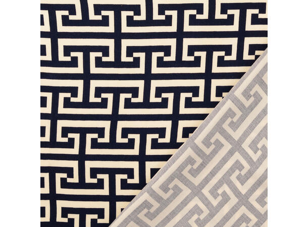 Viskose Sateng Navy Mønster