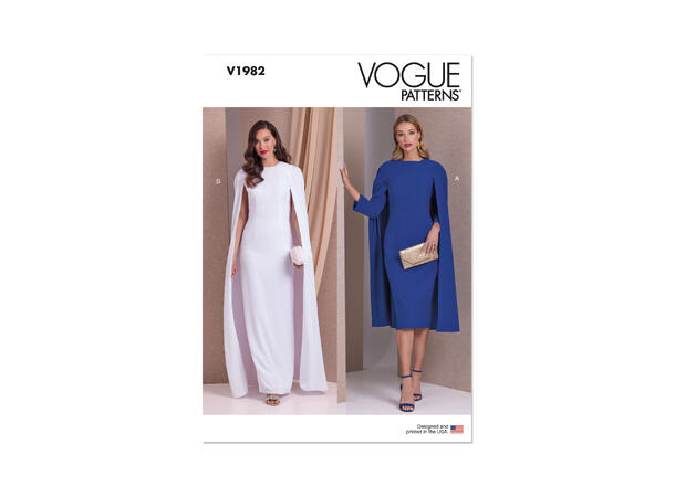 Vogue 1982- Kjole med kappe.