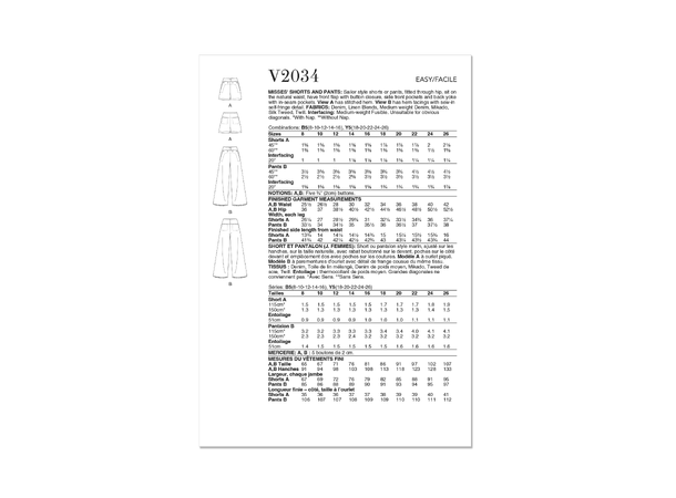 Vogue 2034 - Shorts og bukse.