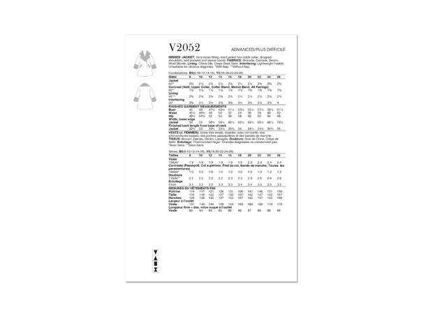 Vogue 2052 - Løstsittende jakke.