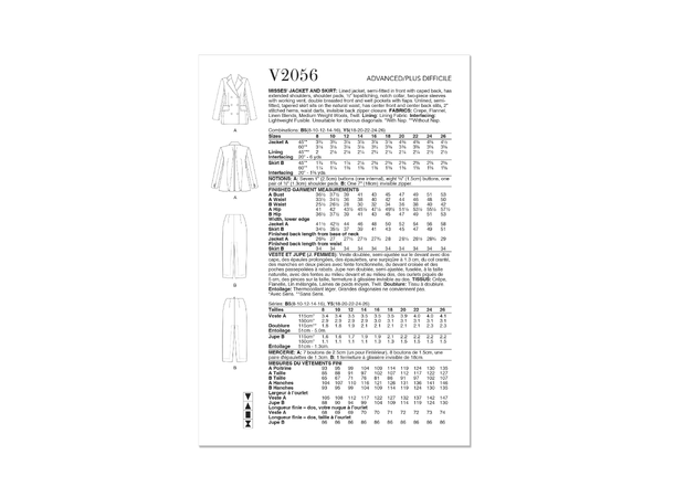 Vogue 2056 - Drakt til dame.