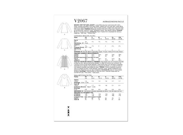 Vogue 2067 - Topp og jakke.