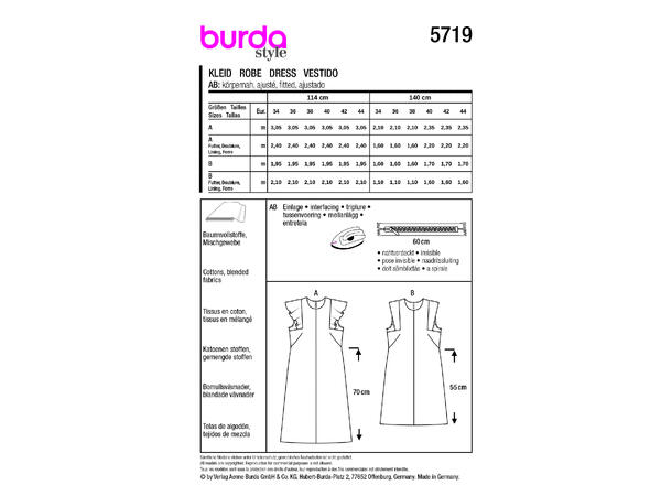 Burda 5719 - Kjole.