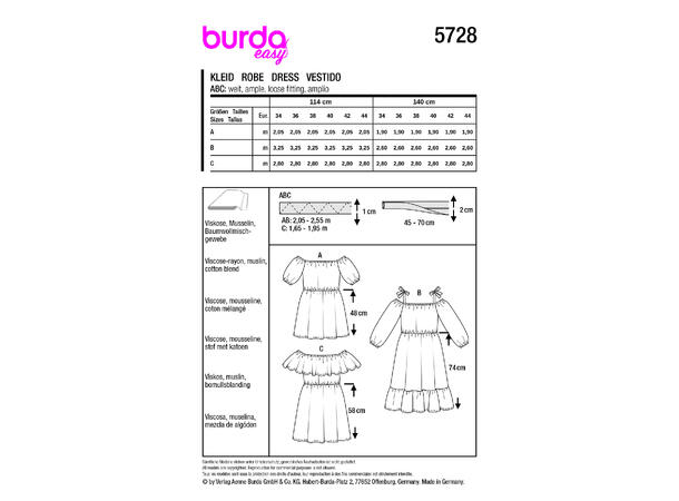 Burda 5728 - Kjole.