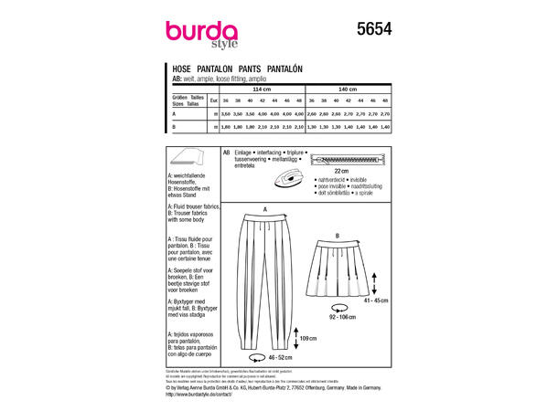 Burda 5735 - Bukse.
