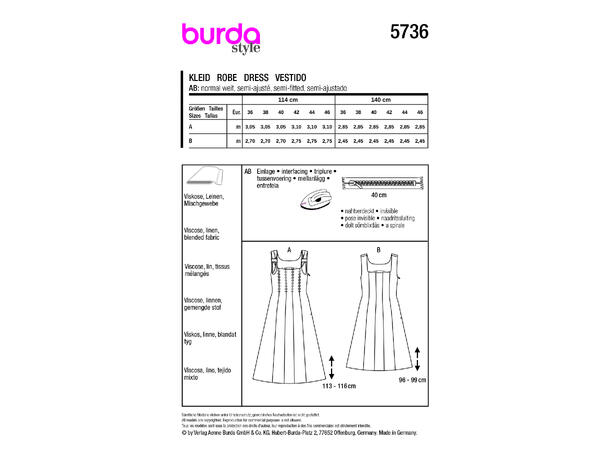 Burda 5736 - Kjole.