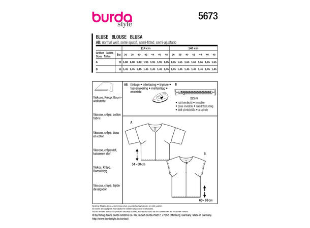 Burda 5745 - Bluse