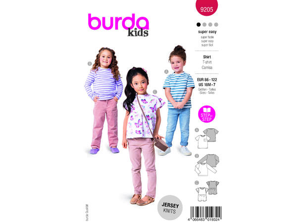 Burda 9205 - Topp til barn.