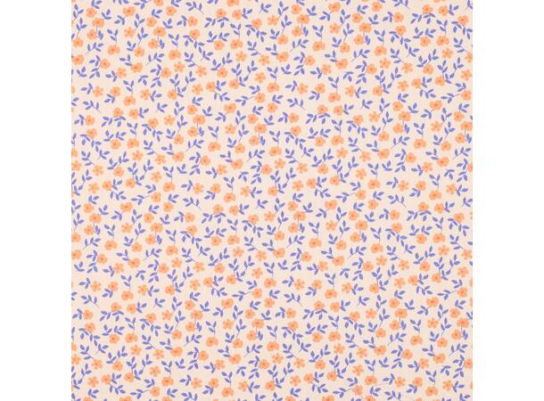 Poplin Blomster - fersken