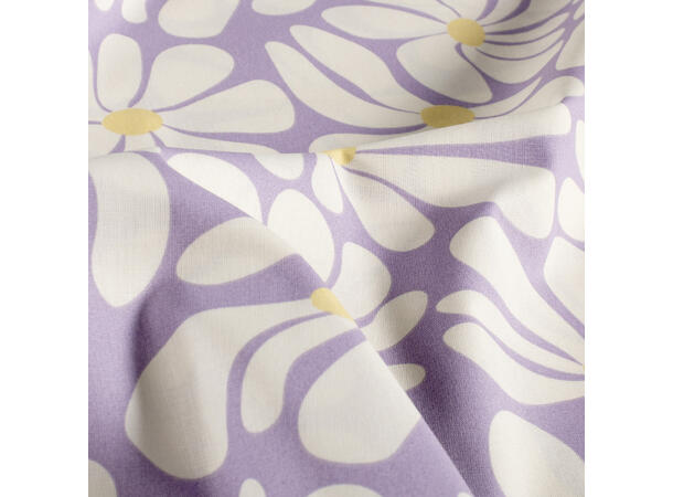 Poplin, Blomster Blomster - Lilla 