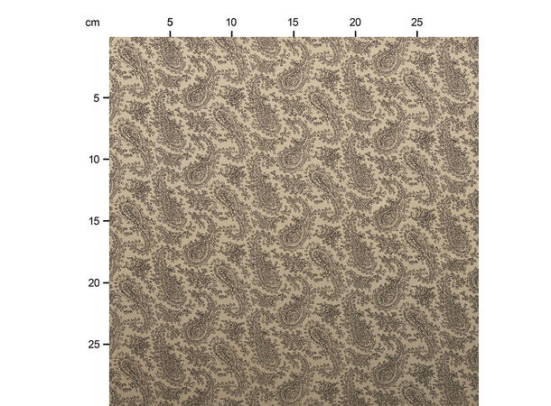 Printet fôrstoff, twill viskose i khaki/vinrød