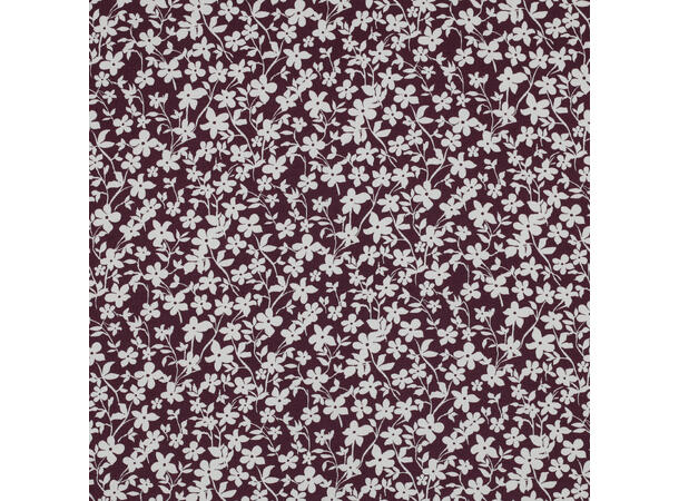 Viskose Blomster - Mørk Burgunder 