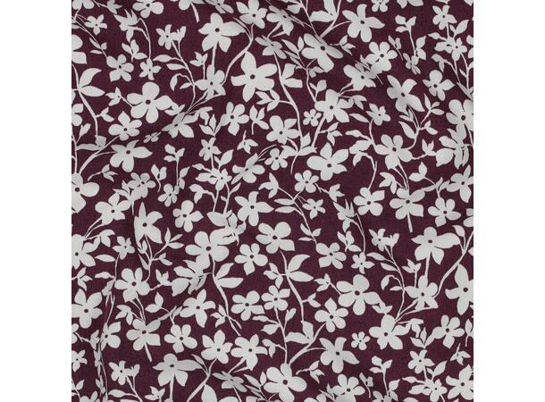 Viskose Blomster - Mørk Burgunder 